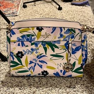 Kate Spade Blue and Green Floral Crossbody Bag